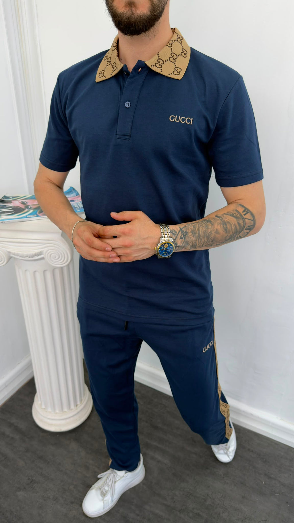 Gucci Lacivert İthal Yazlık Eşofman Takımı