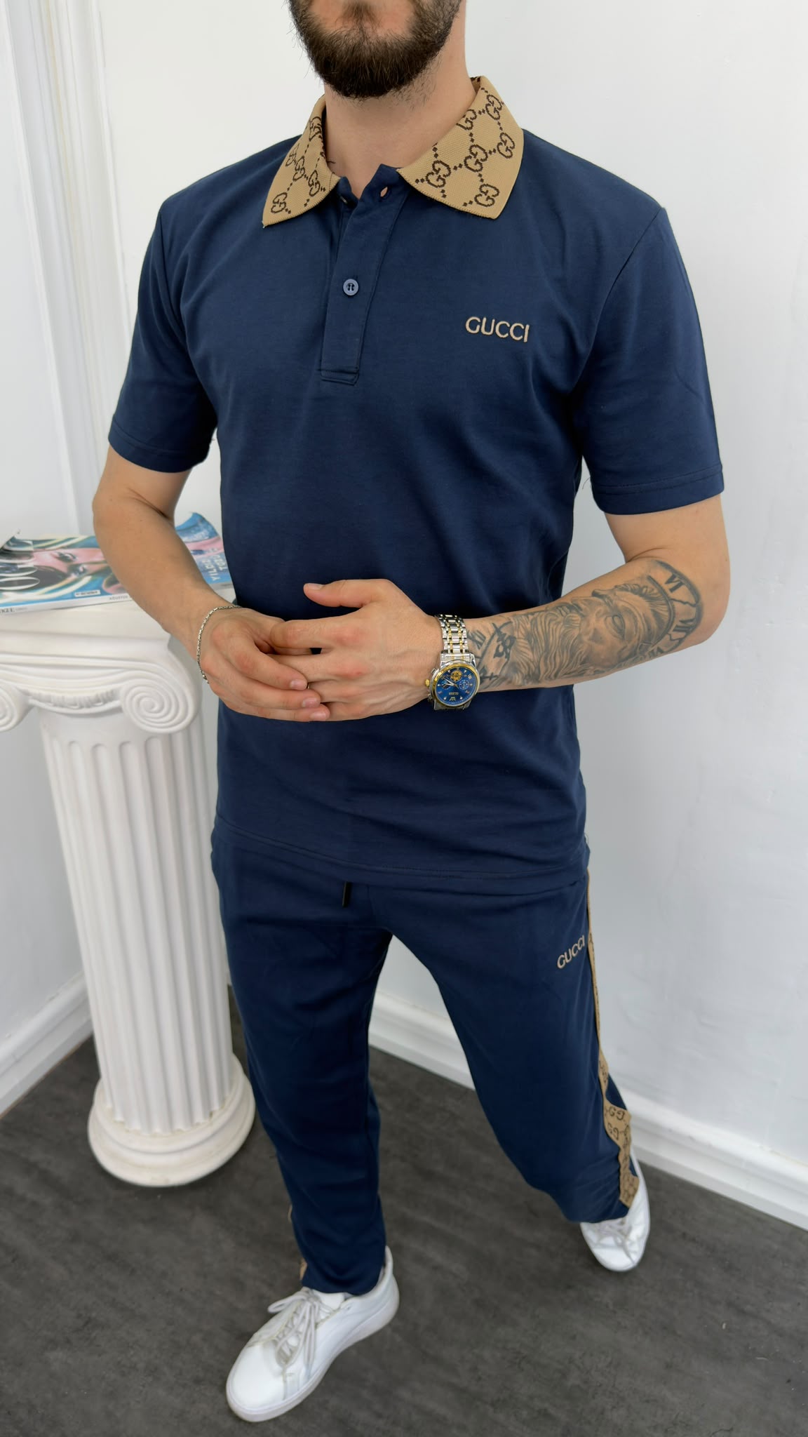 Gucci Lacivert İthal Yazlık Eşofman Takımı