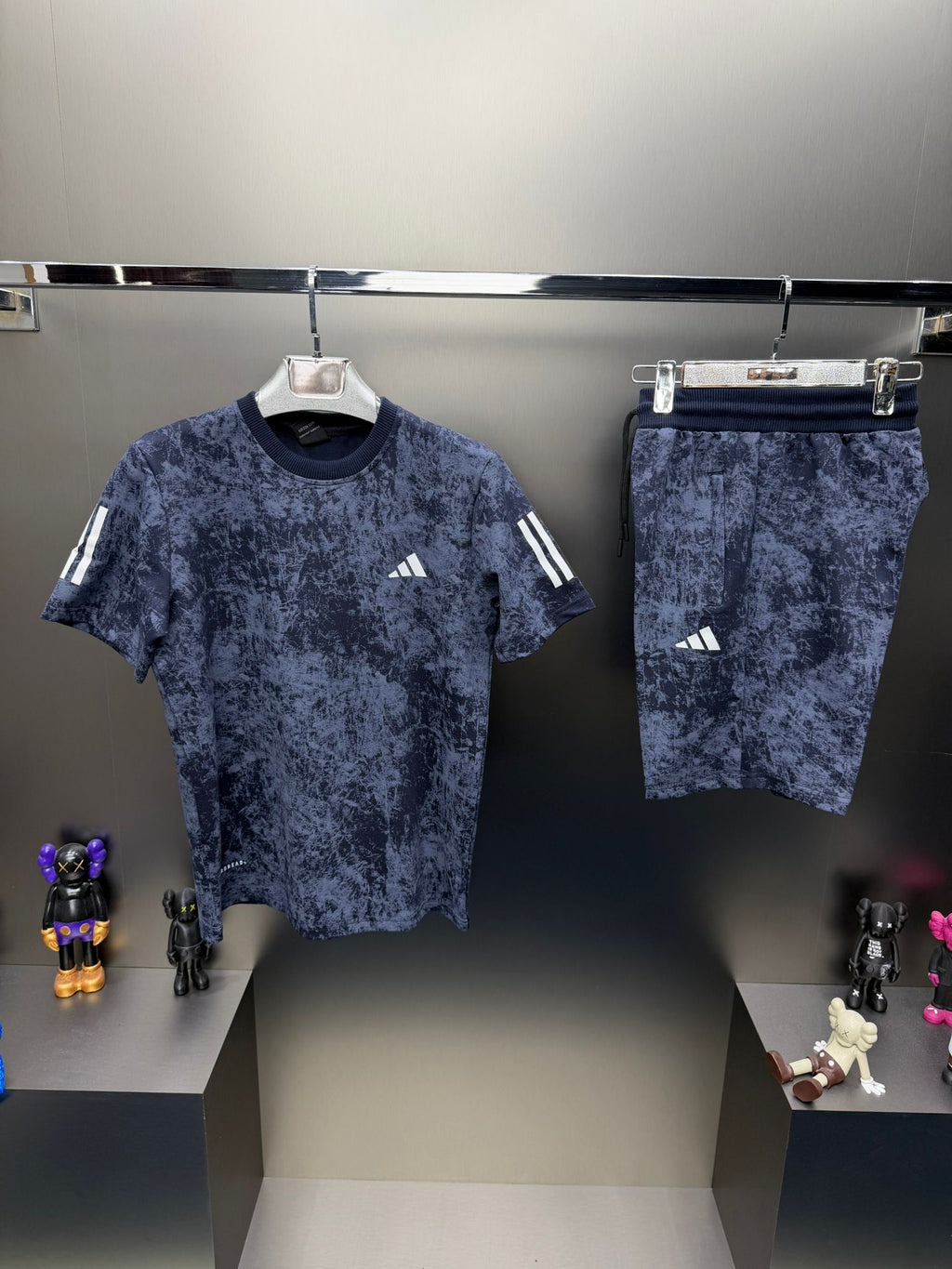 Adidas Lacivert İthal Şortlu Eşofman Takımı