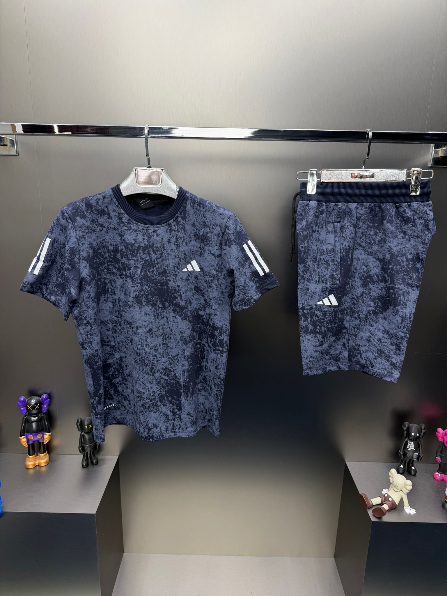 Adidas Lacivert İthal Şortlu Eşofman Takımı