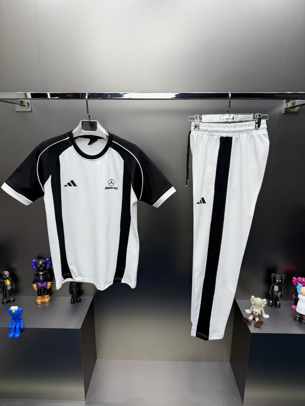 Adidas Amg Beyaz Siyah İthal Yazlık Eşofman Takımı