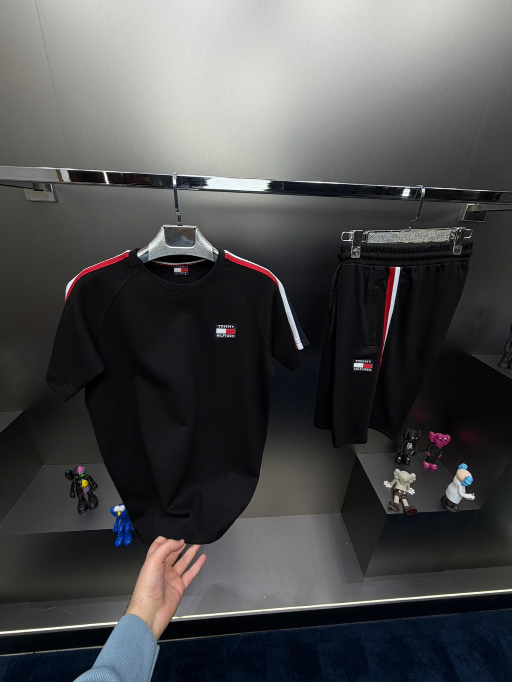 Tommy Hilfiger Siyah İthal Şortlu Eşofman Takımı