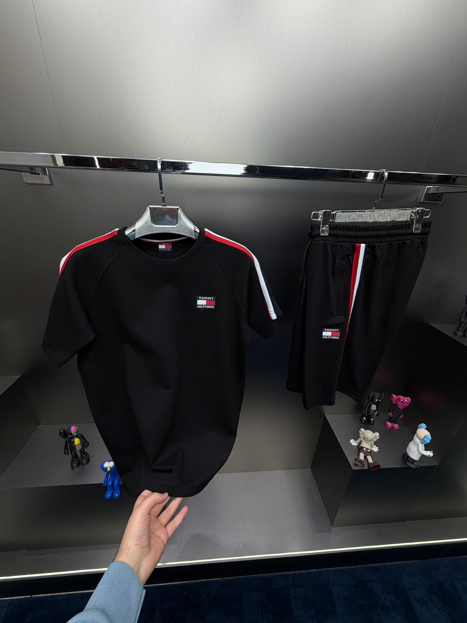 Tommy Hilfiger Siyah İthal Şortlu Eşofman Takımı