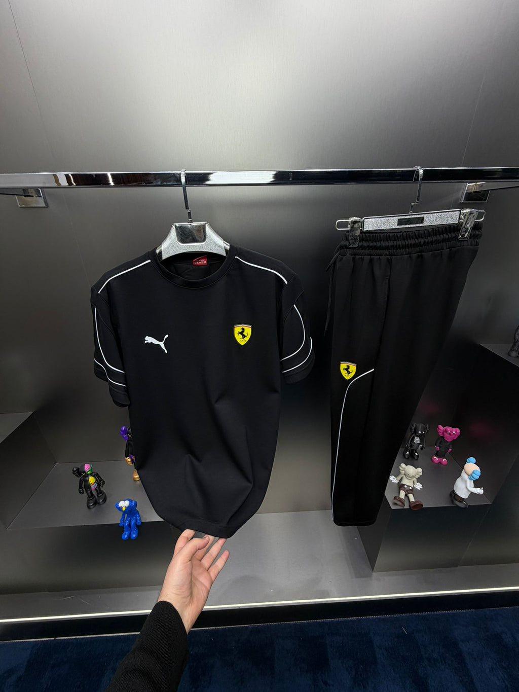 Ferrari Siyah İthal Yazlık Eşofman Takımı
