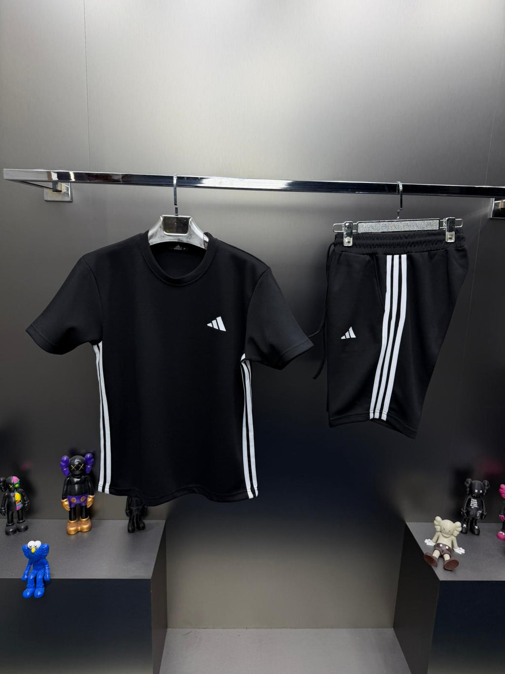Adidas Siyah İthal Şortlu Eşofman Takımı
