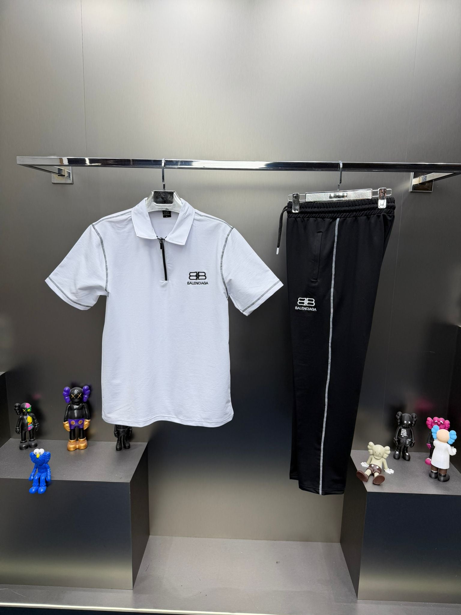 Balenciaga Beyaz Siyah İthal Yazlık Eşofman Takımı
