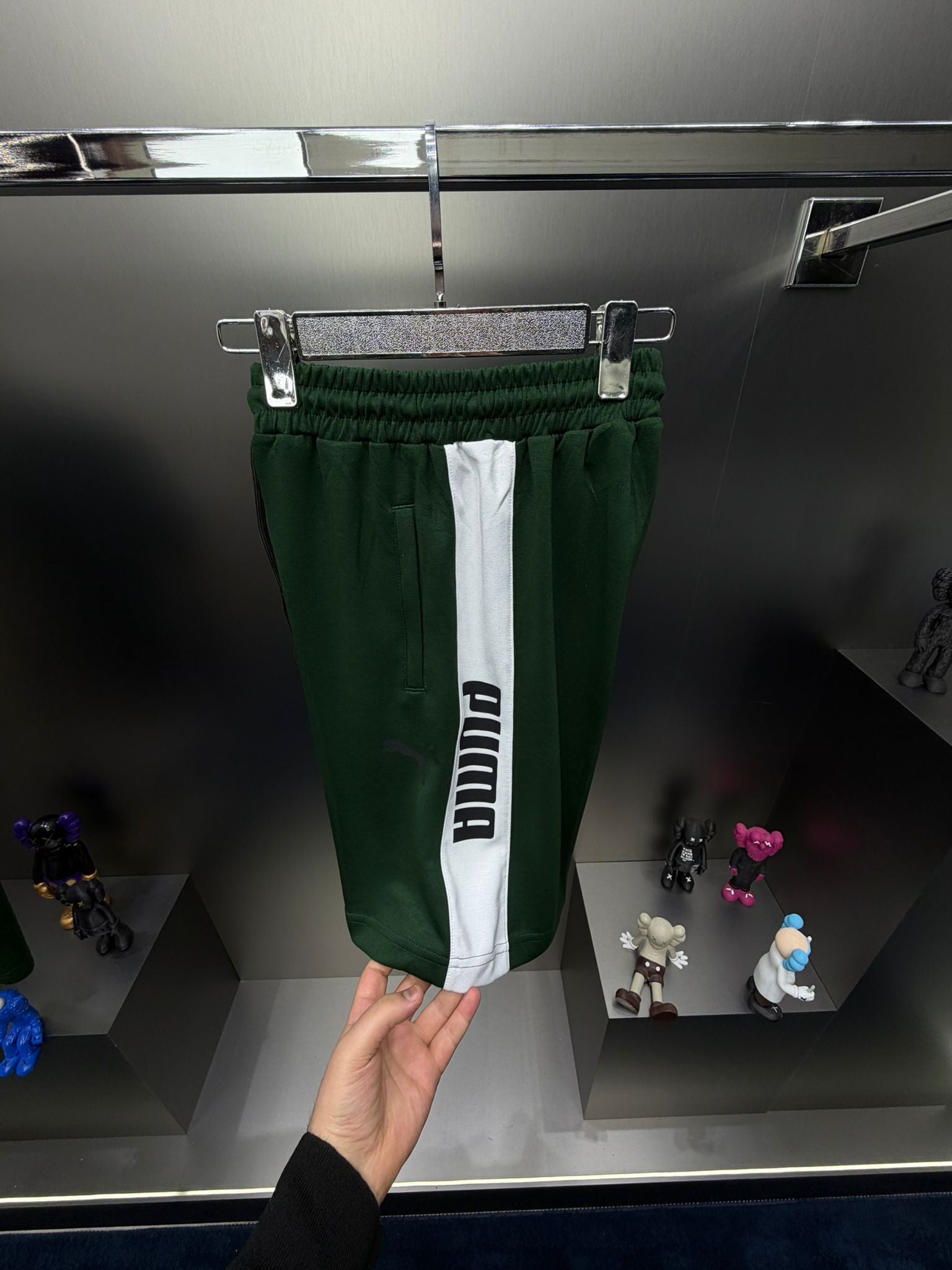 Puma Koyu Yeşil İthal Şortlu Eşofman Takımı