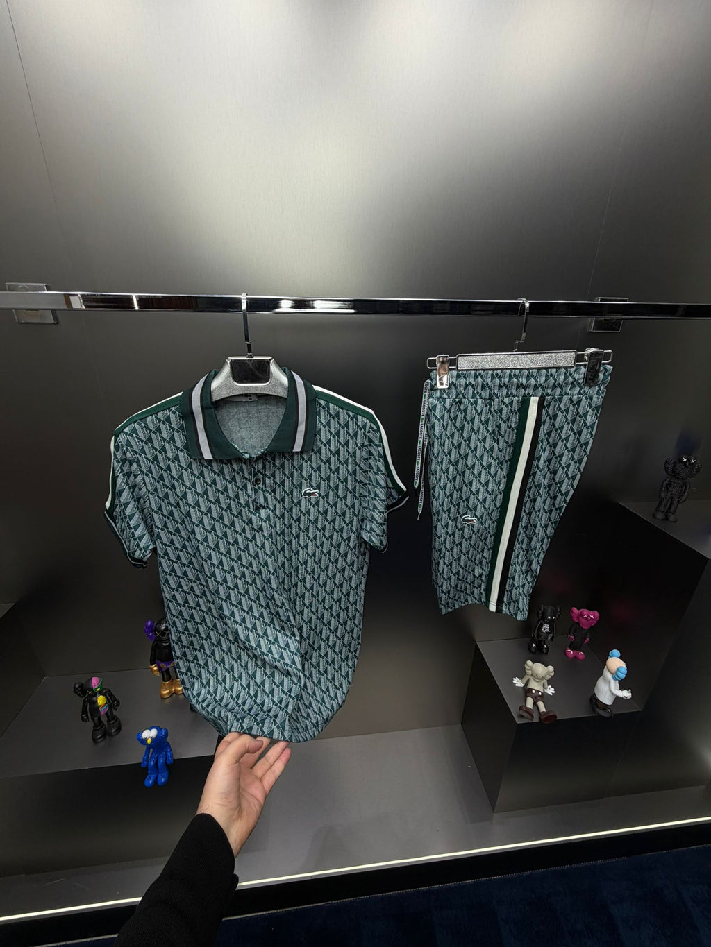 Lacoste Yeşil İthal Şortlu Eşofman Takımı