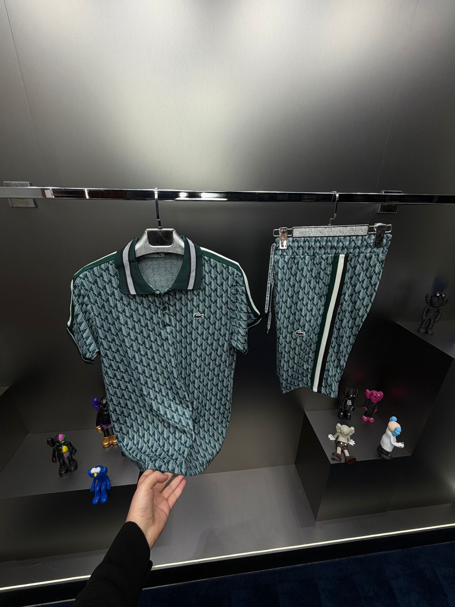 Lacoste Yeşil İthal Şortlu Eşofman Takımı