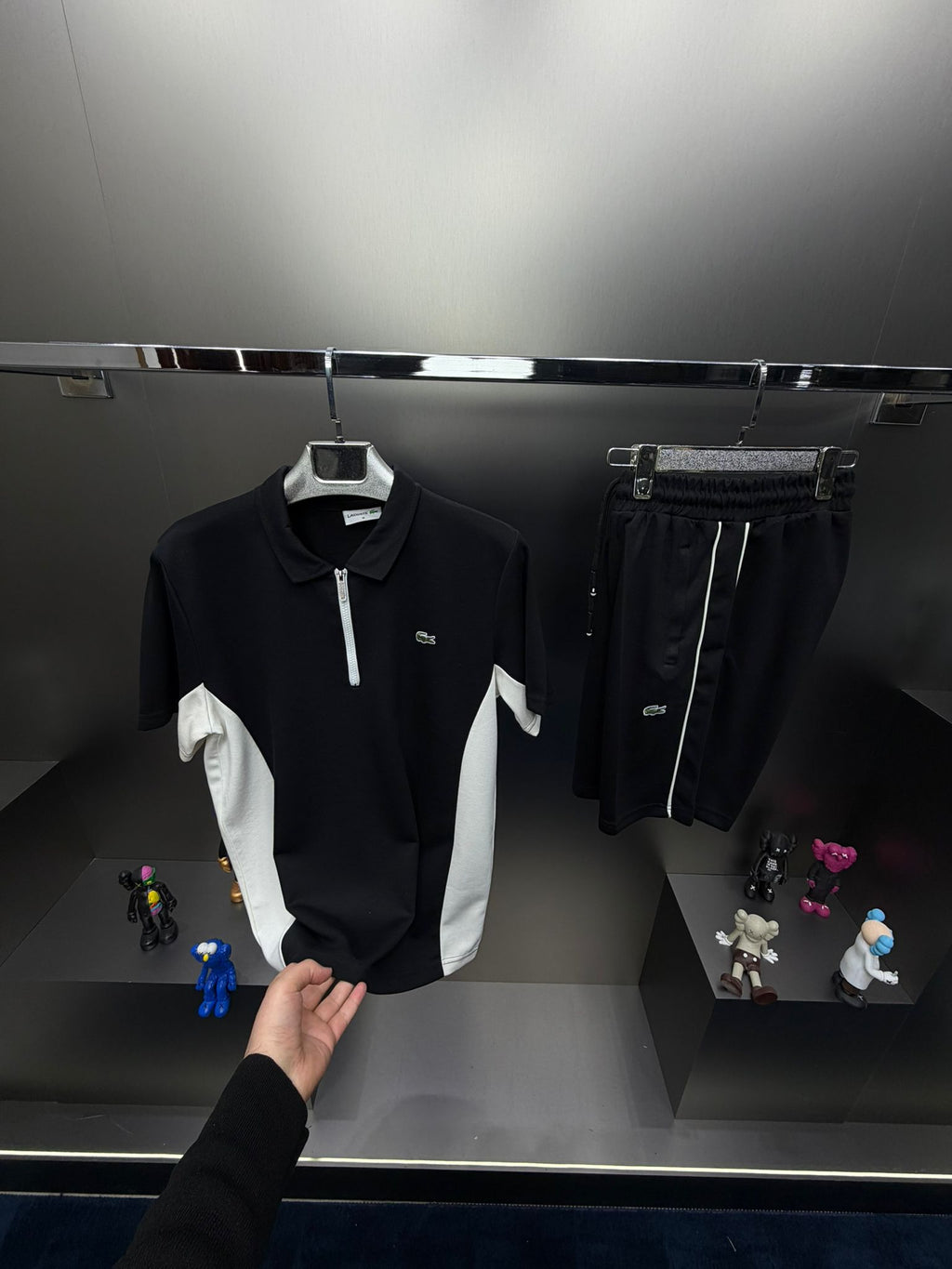 Lacoste Siyah İthal Şortlu Eşofman Takımı