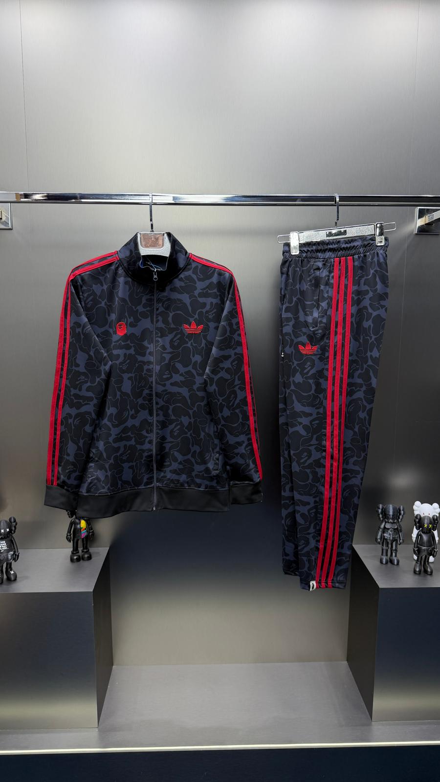 Adidas Siyah Kırmızı İthal Eşofman Takımı
