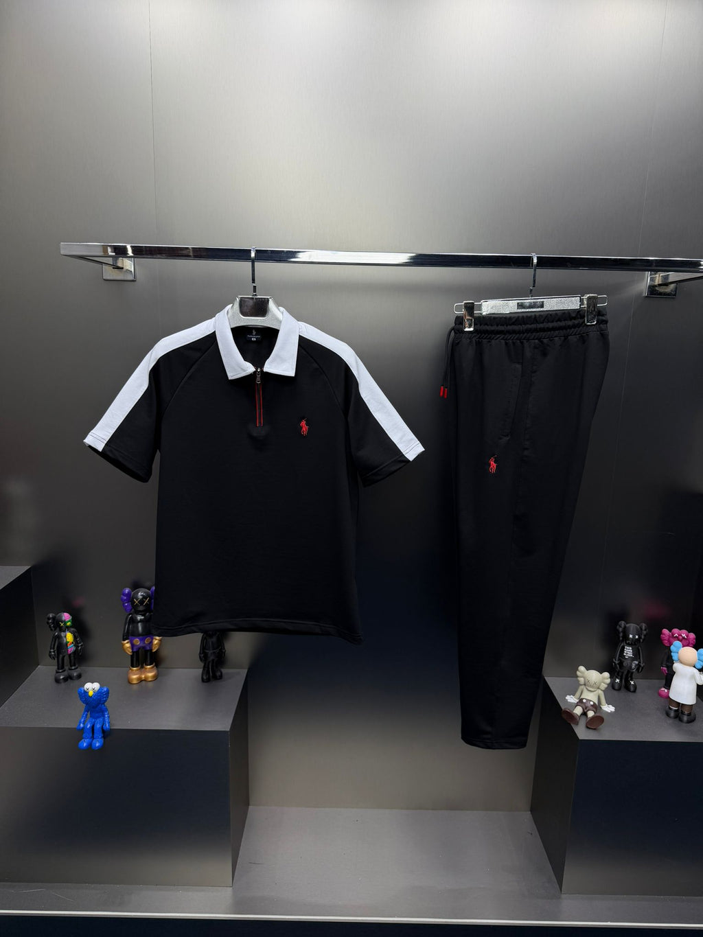 Polo Siyah İthal Yazlık Eşofman Takımı