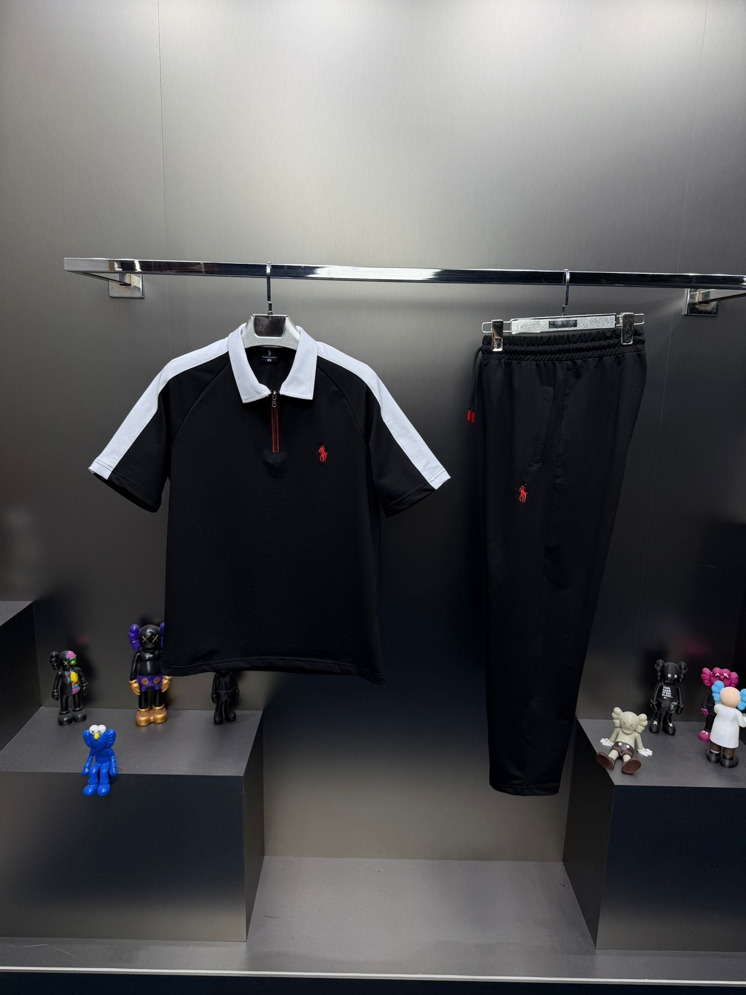 Polo Siyah İthal Yazlık Eşofman Takımı