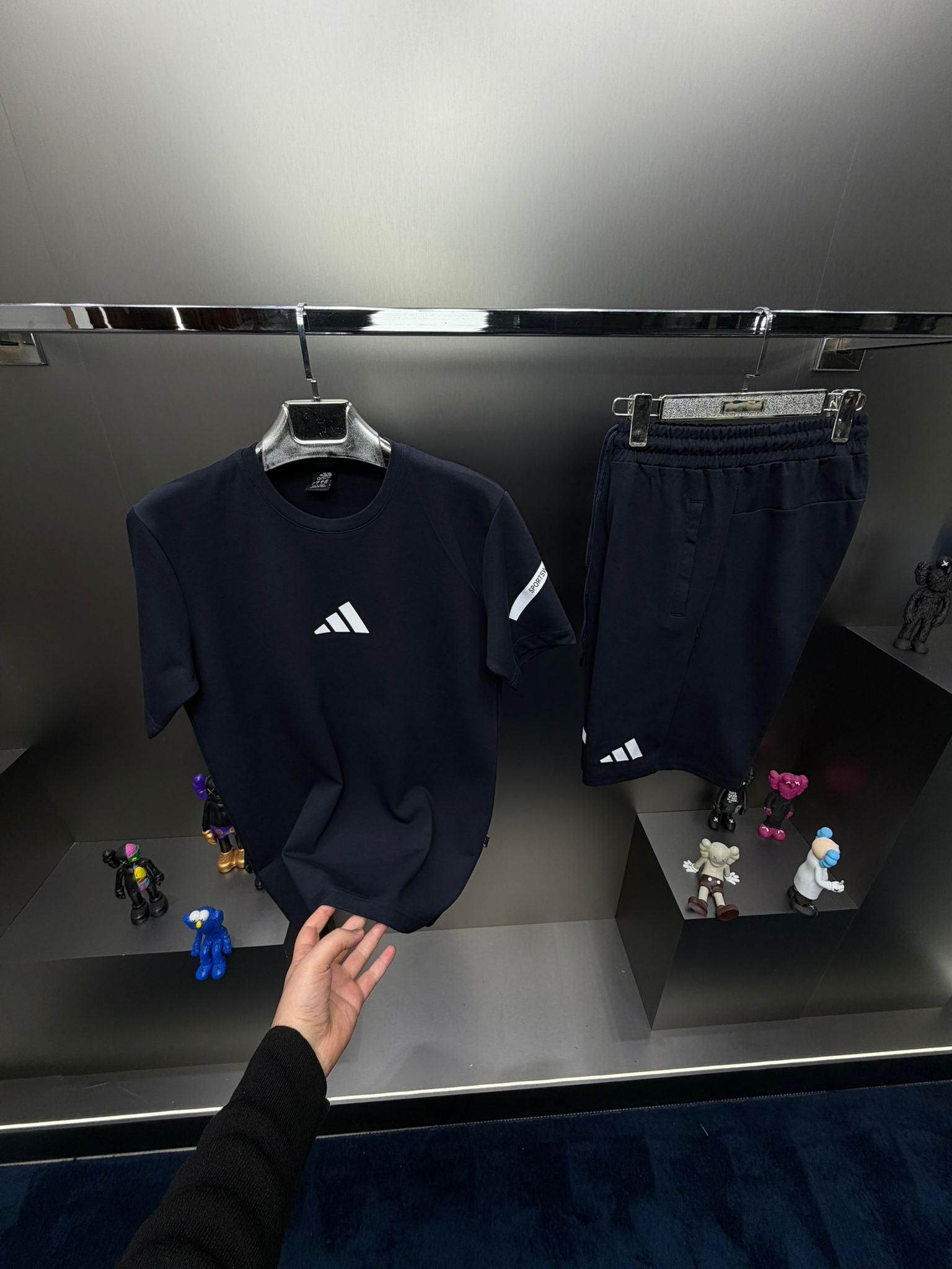 Adidas Lacivert İthal Şortlu Eşofman Takımı