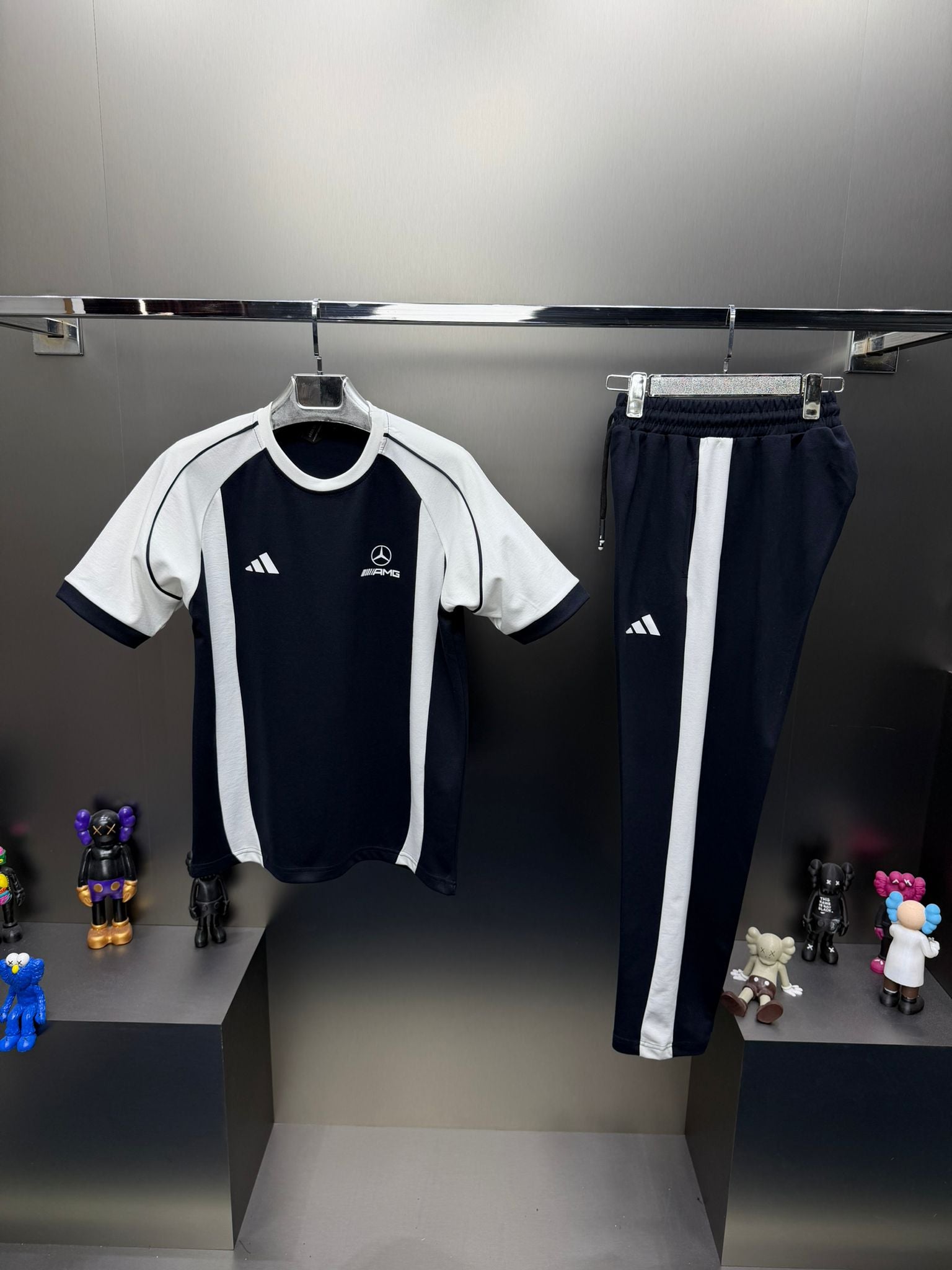 Adidas Amg Lacivert Beyaz İthal Yazlık Eşofman Takımı