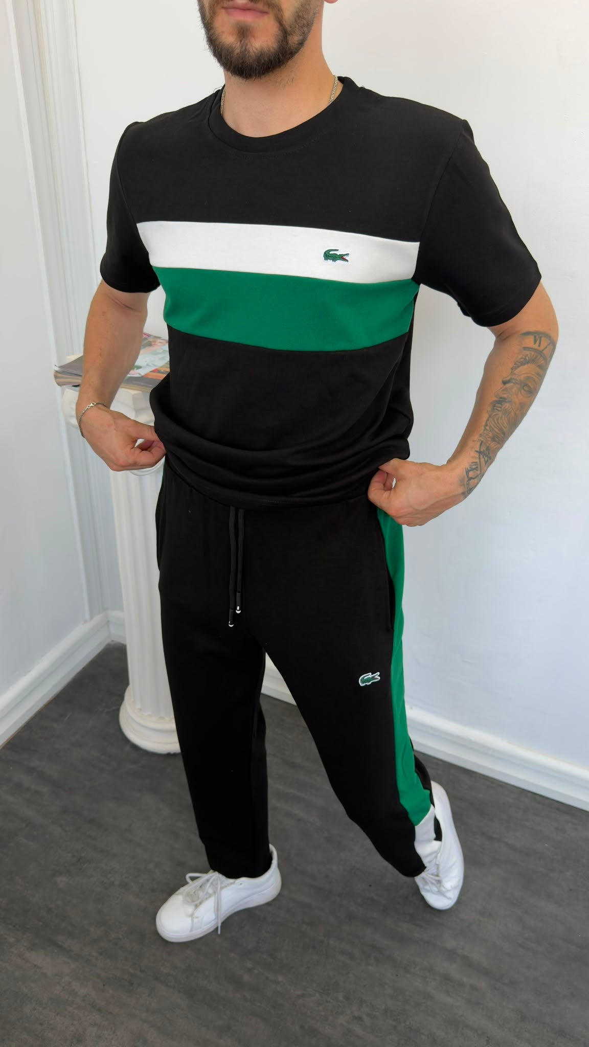 Lacoste Siyah İthal Yazlık Eşofman Takımı
