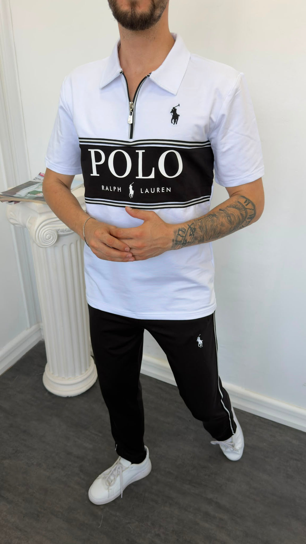 Polo Beyaz İthal Yazlık Eşofman Takımı