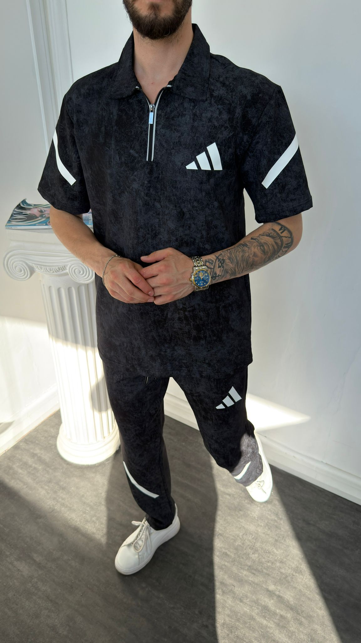 Adidas Siyah İthal Yazlık Eşofman Takımı