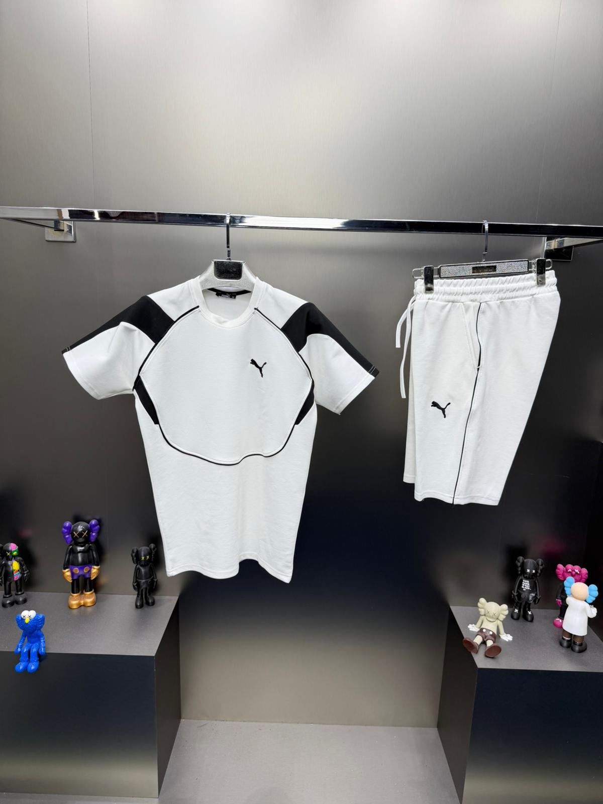 Puma Beyaz İthal Şortlu Eşofman Takımı