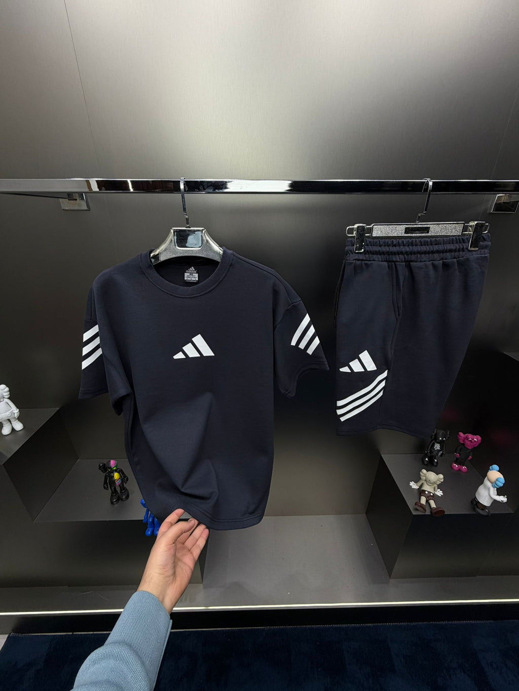 Adidas ZN Gri İthal Şortlu Eşofman Takımı