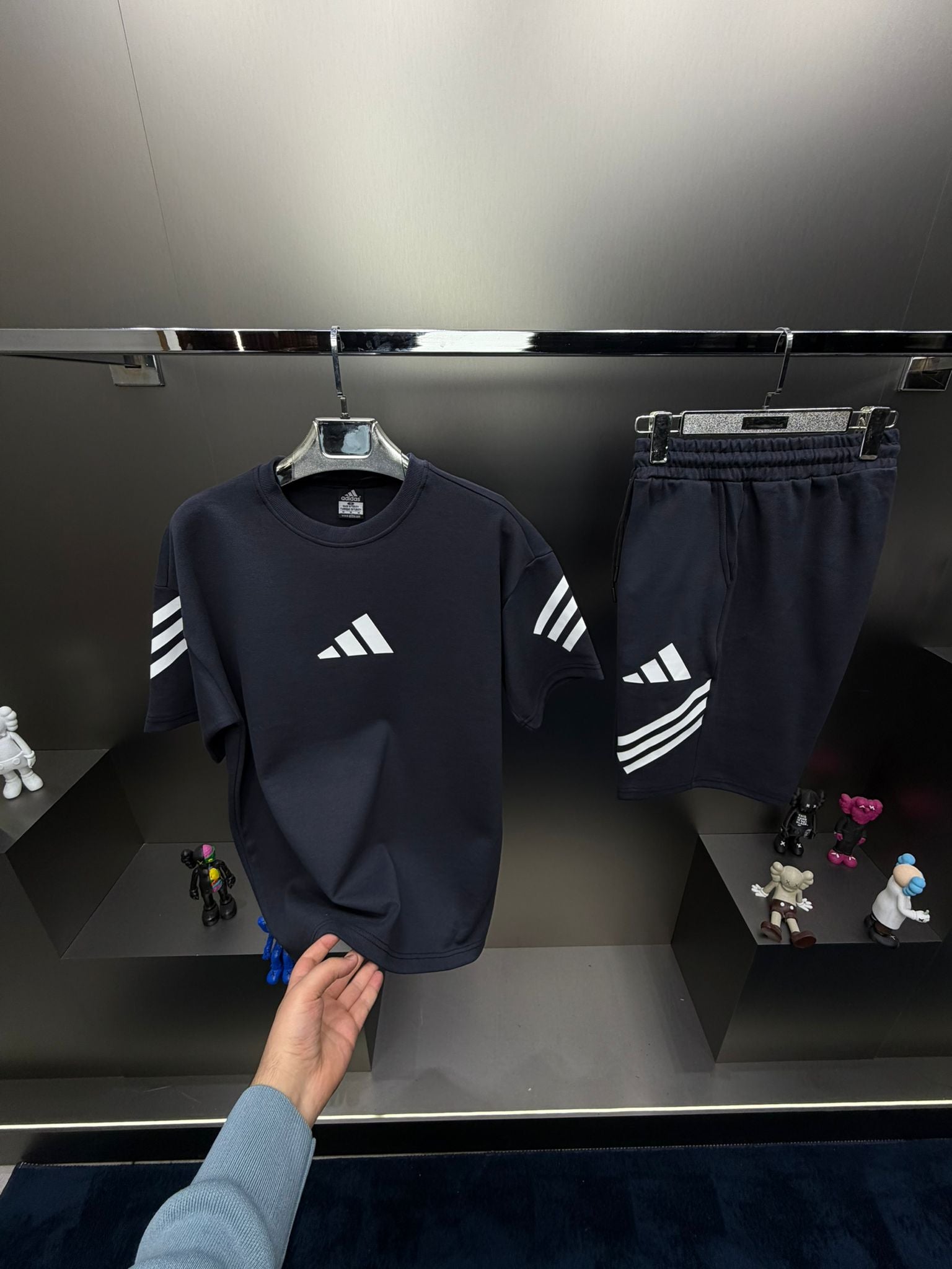 Adidas ZN Gri İthal Şortlu Eşofman Takımı