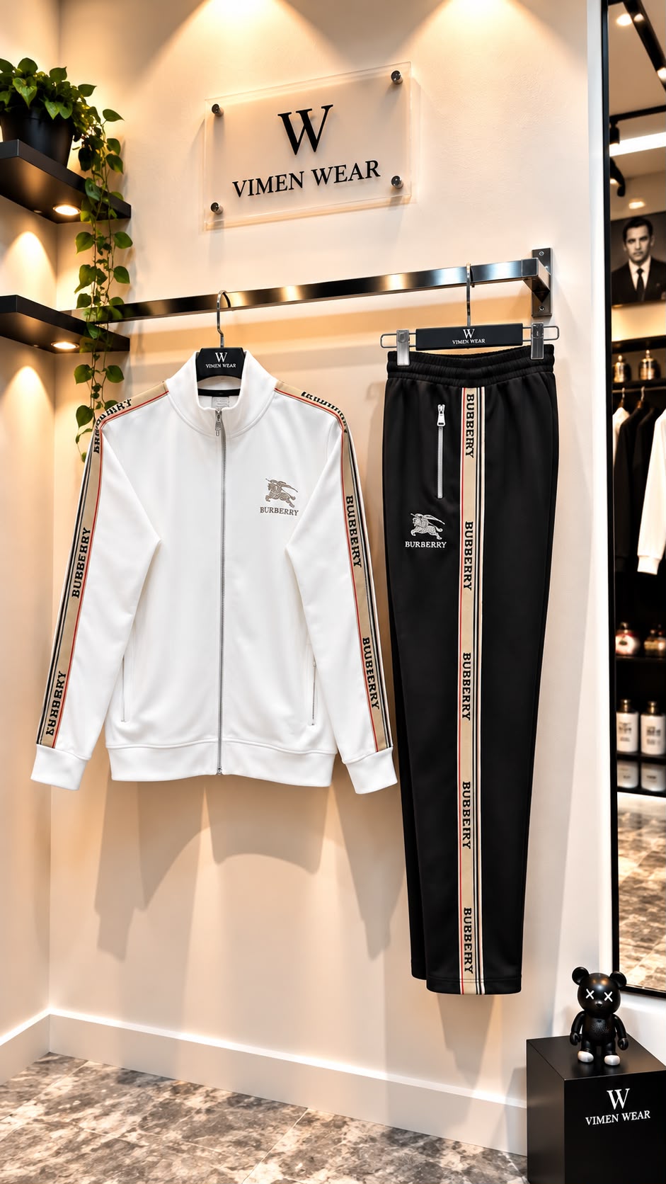 Burberry Siyah Beyaz İthal Eşofman Takımı