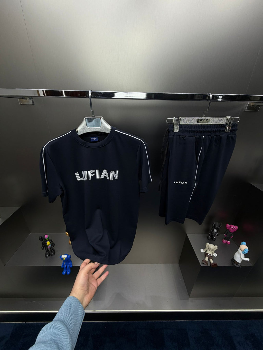 Lufian Lacivert İthal Şortlu Eşofman Takımı