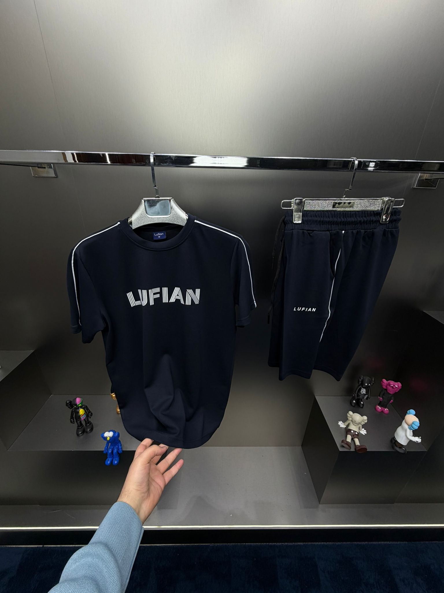 Lufian Lacivert İthal Şortlu Eşofman Takımı