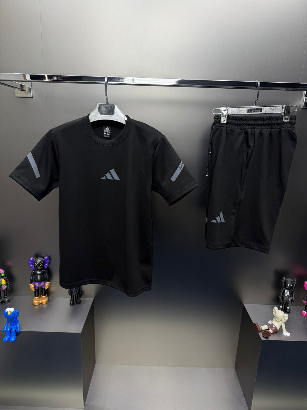 Adidas Siyah İthal Şortlu Eşofman Takımı