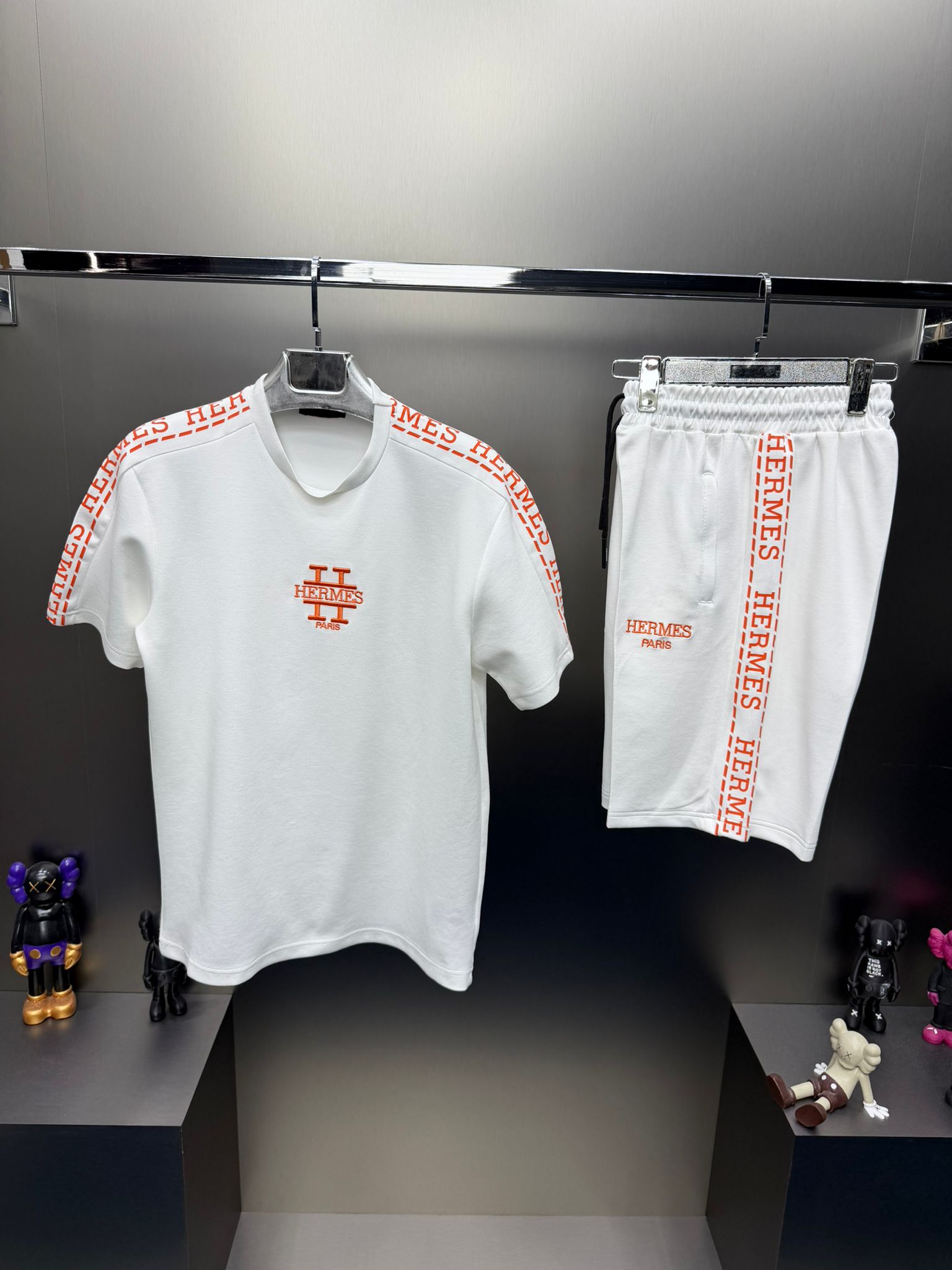 Hermes Beyaz İthal Şortlu Eşofman Takımı