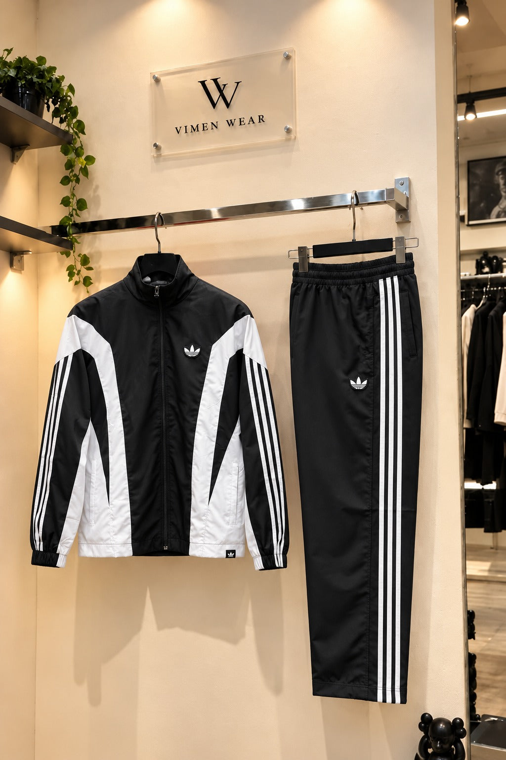 Paraşüt Kumaş Siyah Adidas İthal Eşofman Takımı