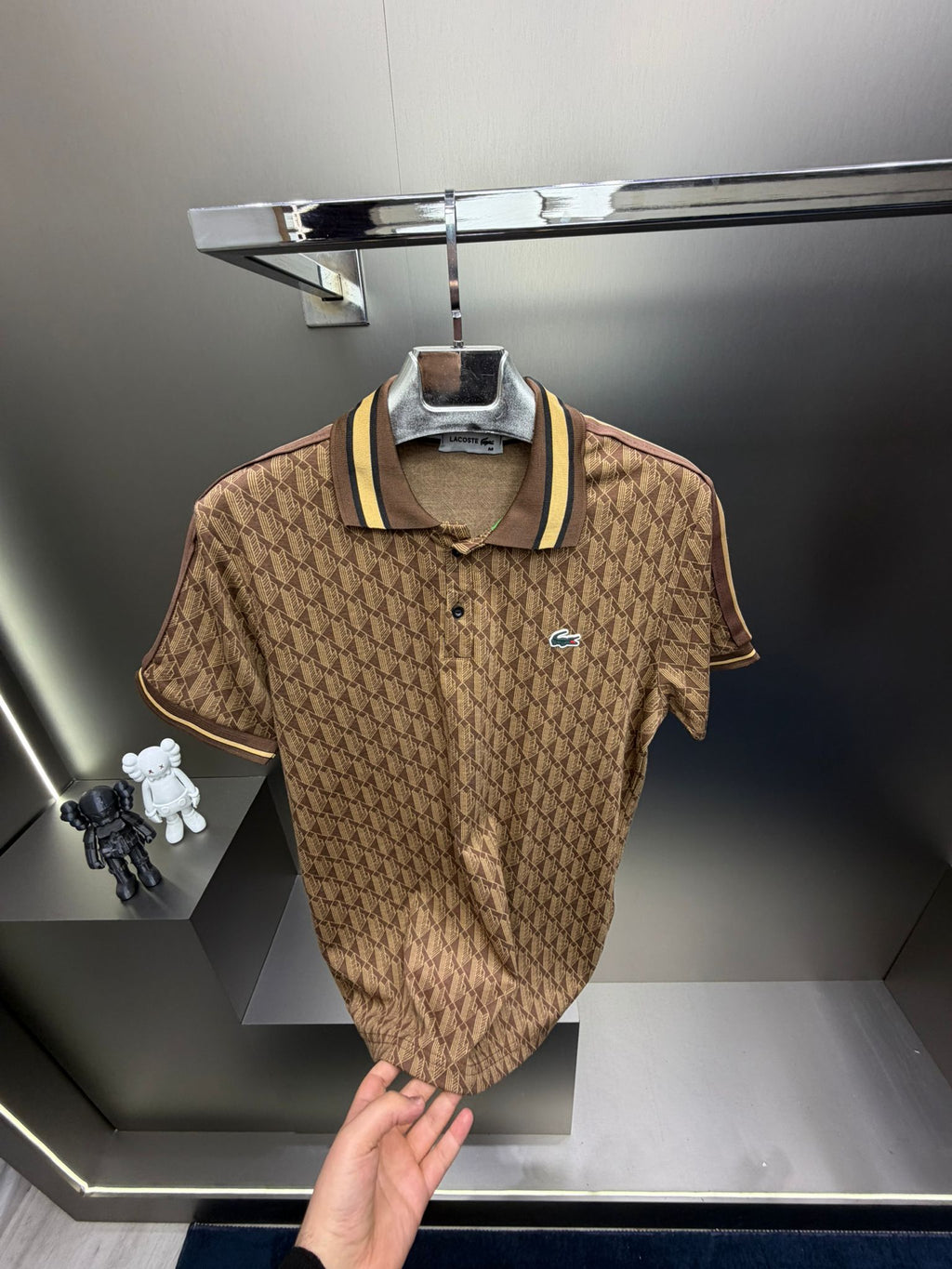 Lacoste Sarı-Kahverengi İthal Şortlu Eşofman Takımı