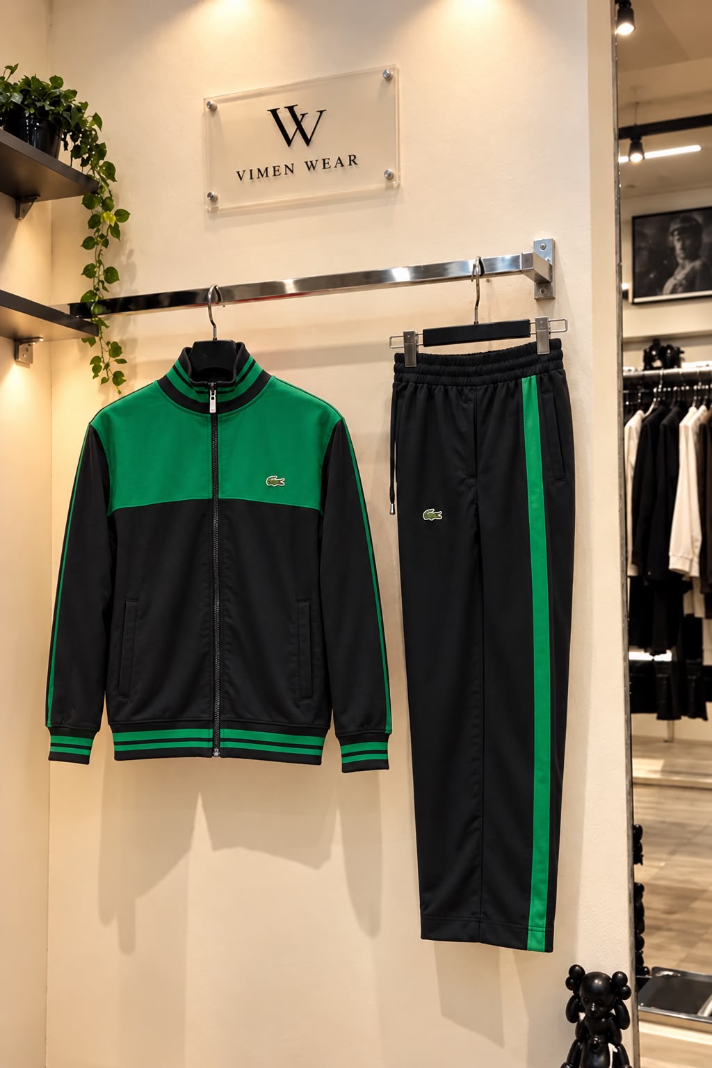Lacoste Siyah Yeşil İthal Eşofman Takımı