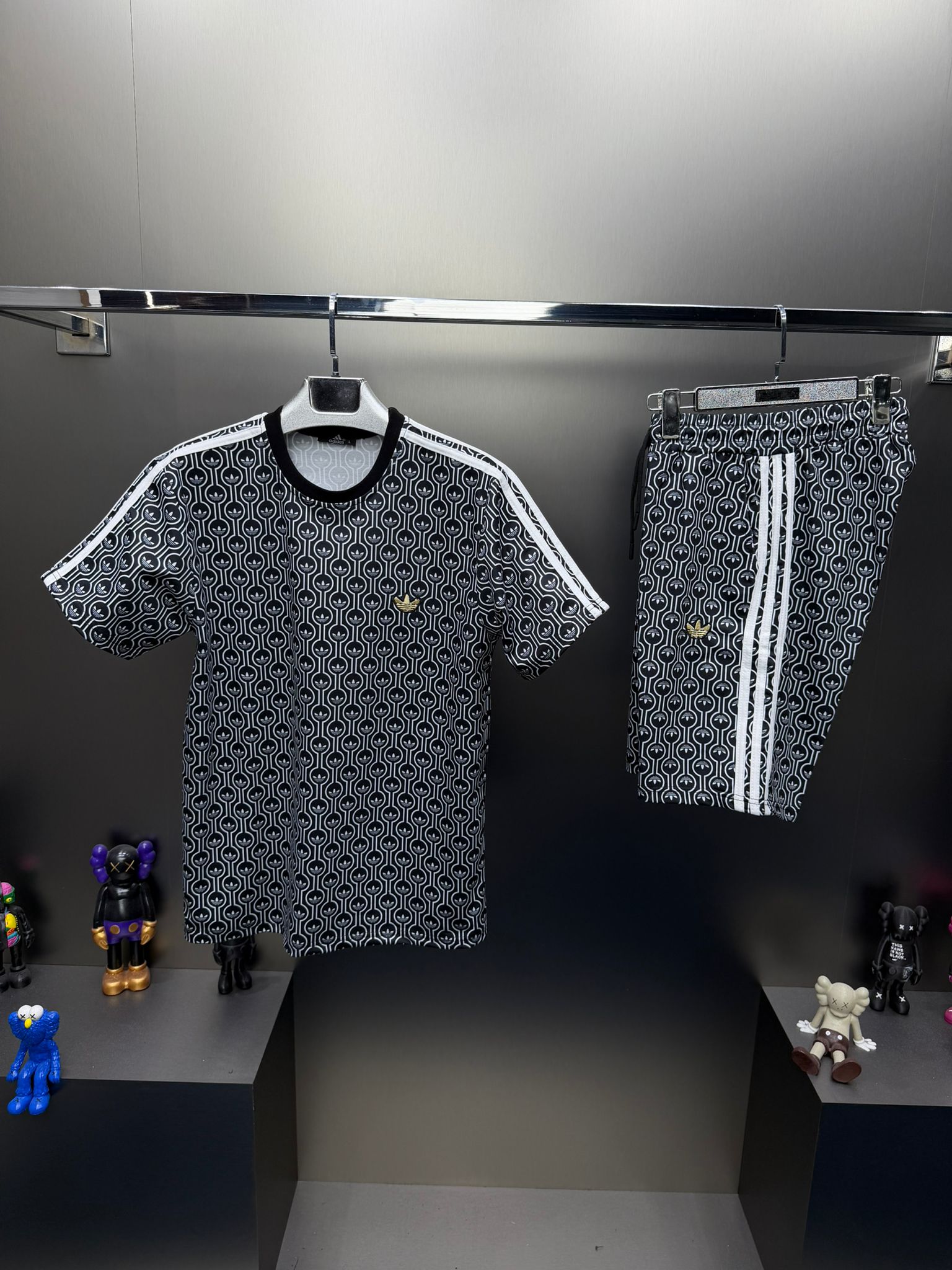 Adidas Siyah İthal Şortlu Eşofman Takımı