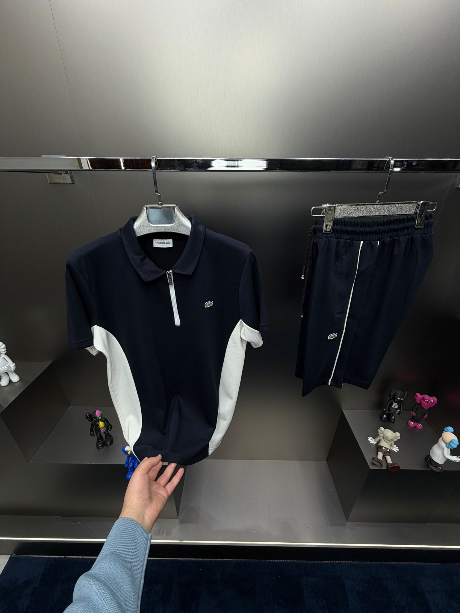 Lacoste Lacivert İthal Şortlu Eşofman Takımı