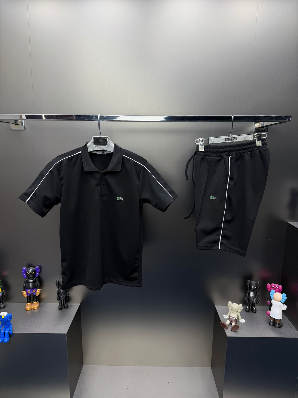 Lacoste Siyah İthal Şortlu Eşofman Takımı