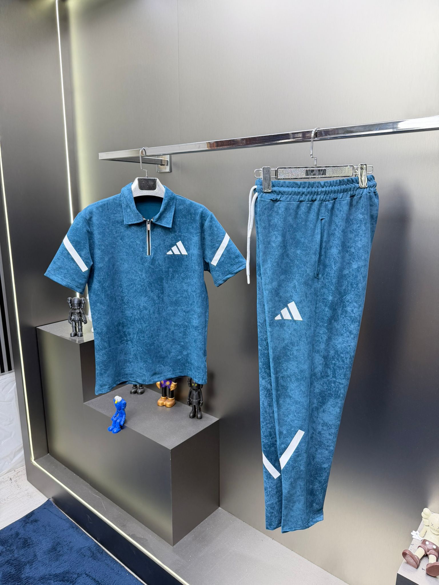 Adidas Mavi İthal Yazlık Eşofman Takımı