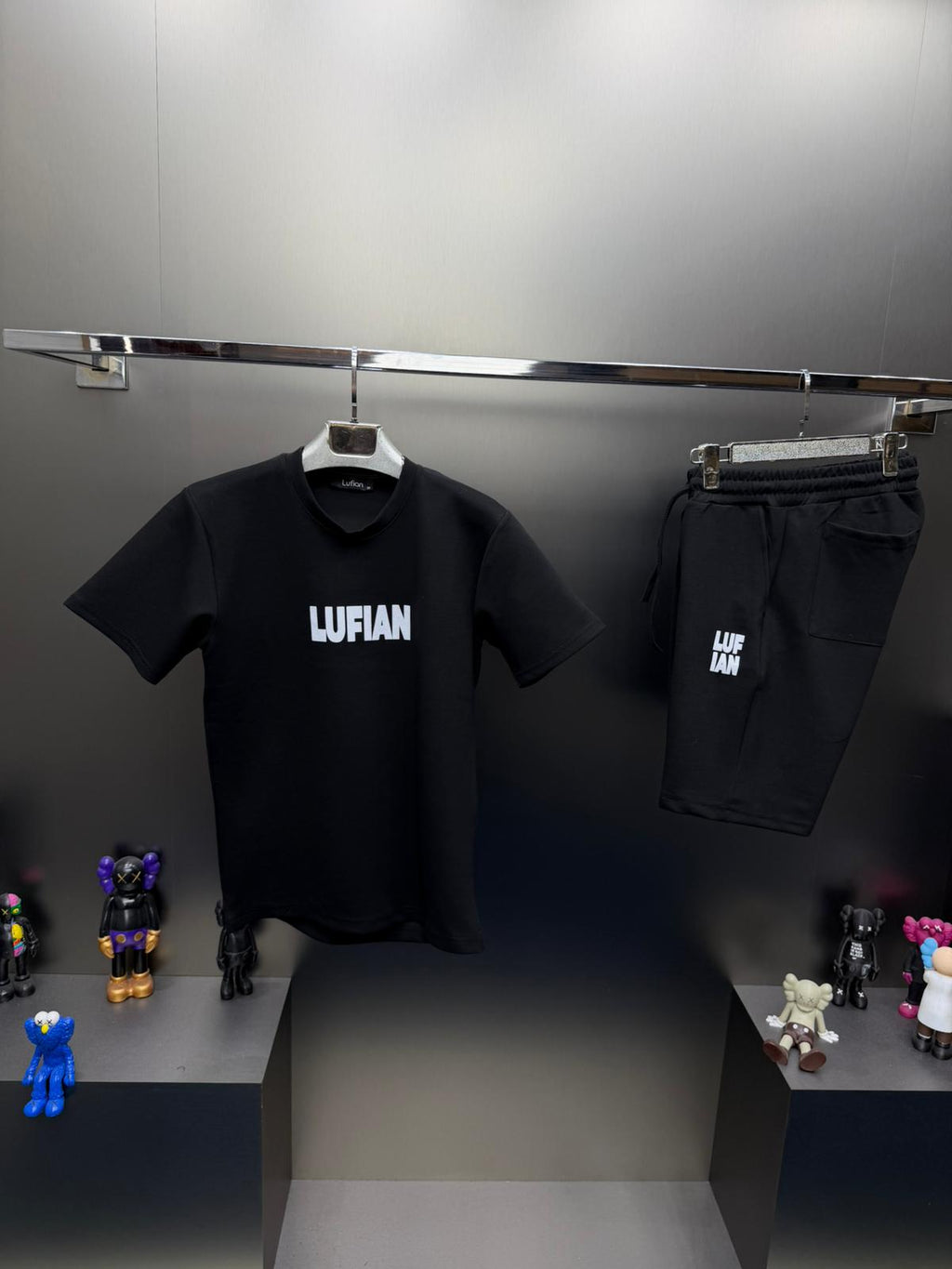 Lufian Siyah İthal Şortlu Eşofman Takımı