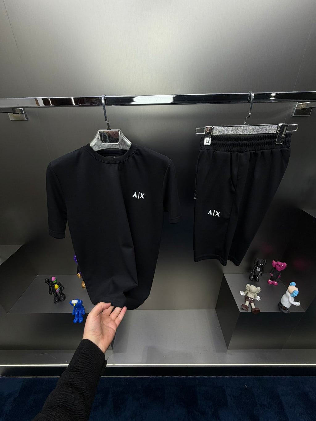 Armani Exchange Siyah İthal Şortlu Eşofman Takımı