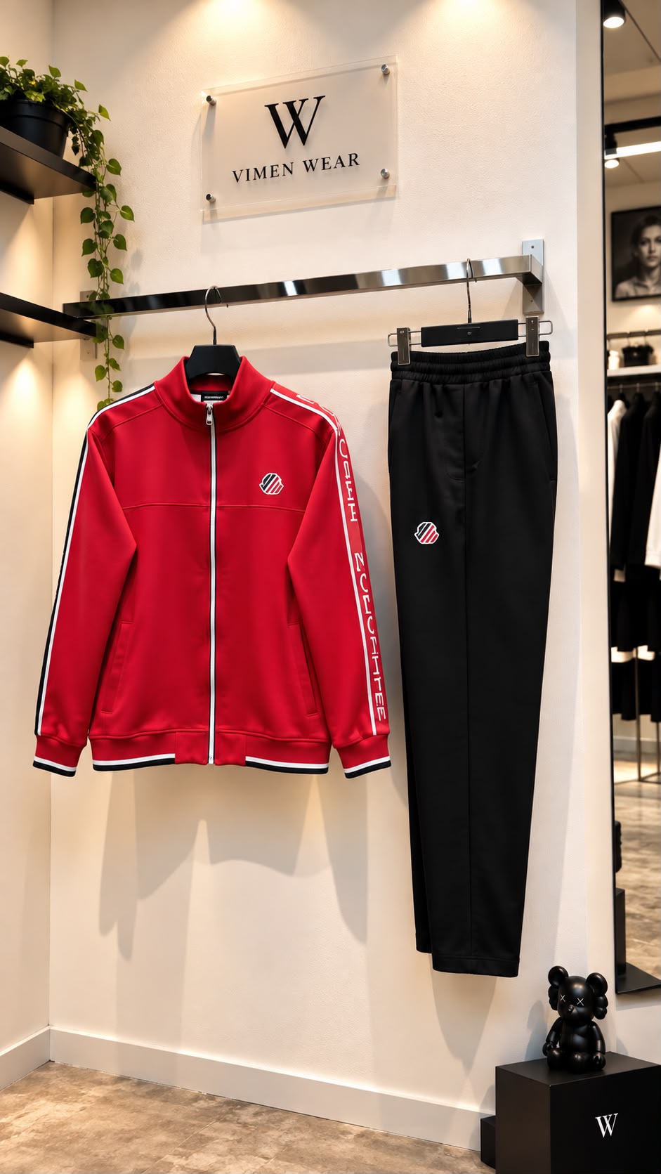 Moncler Kırmızı Siyah Eşofman Takım
