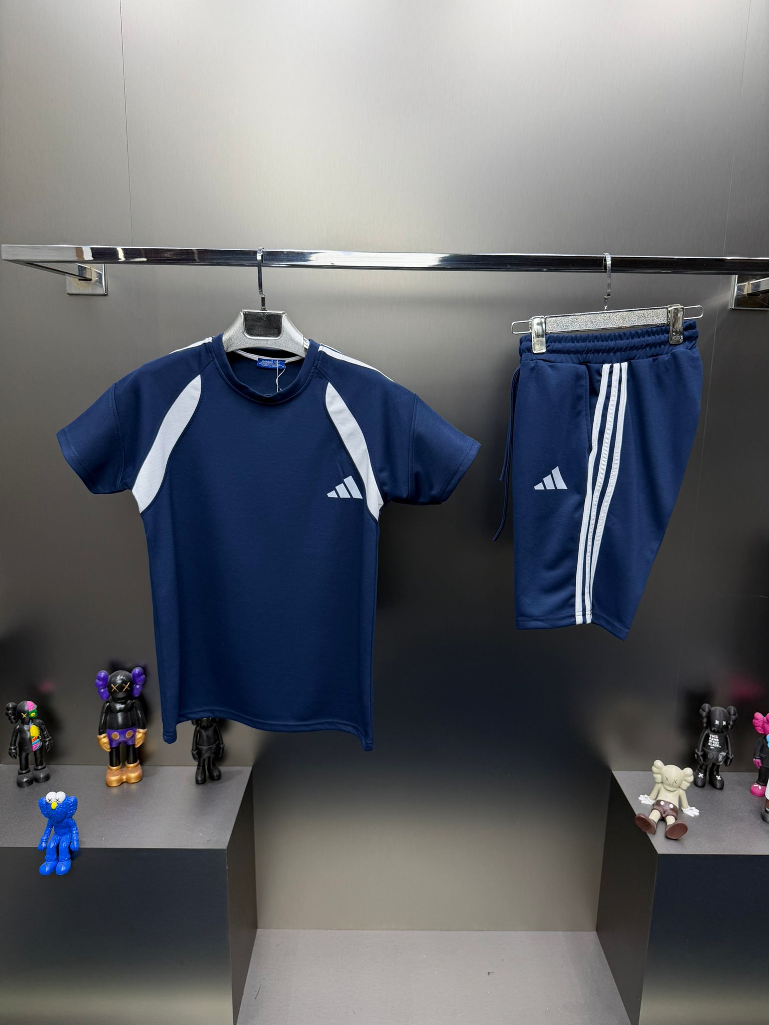 Adidas Lacivert İthal Şortlu Eşofman Takımı