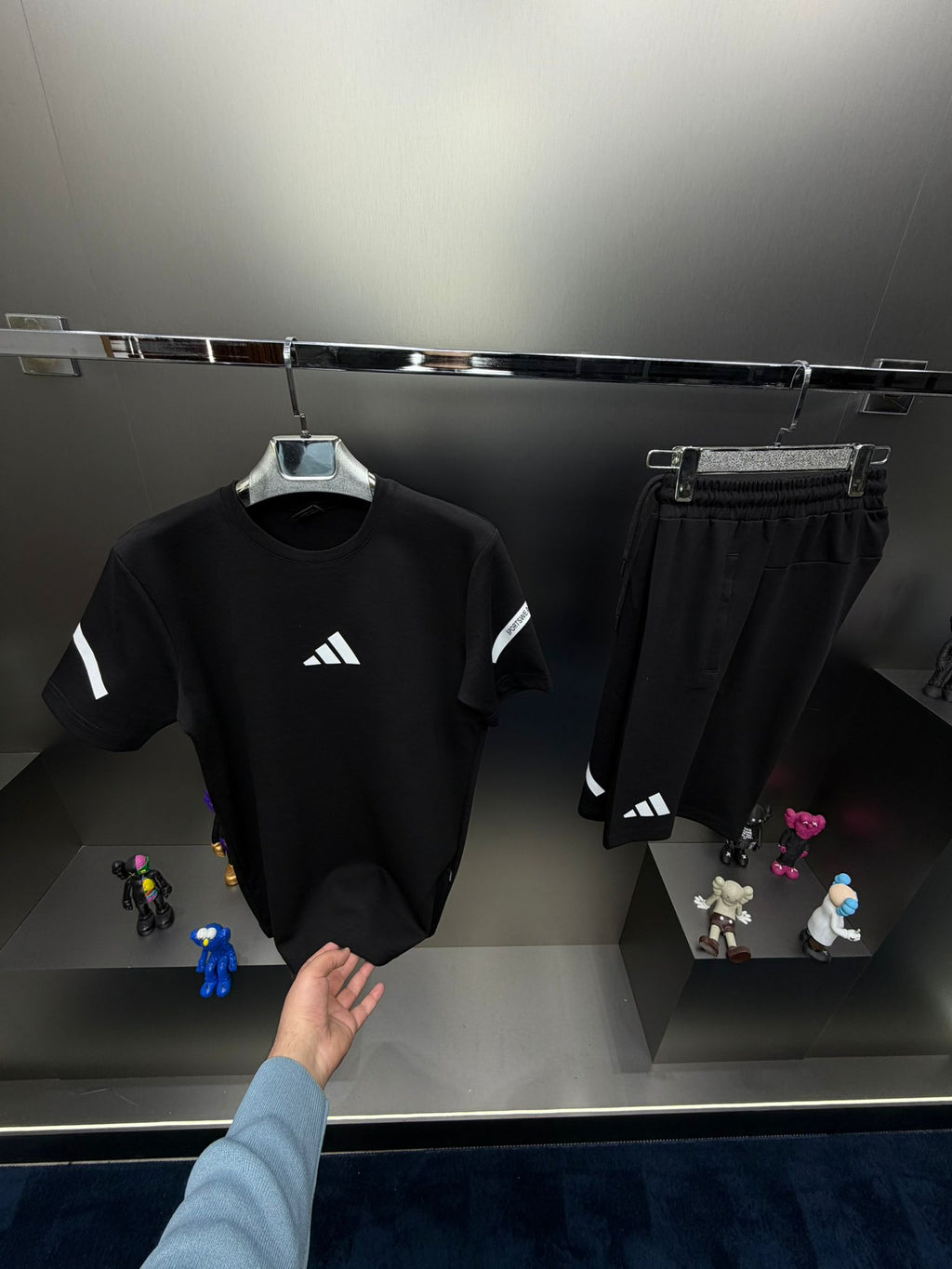 Adidas Siyah İthal Şortlu Eşofman Takımı