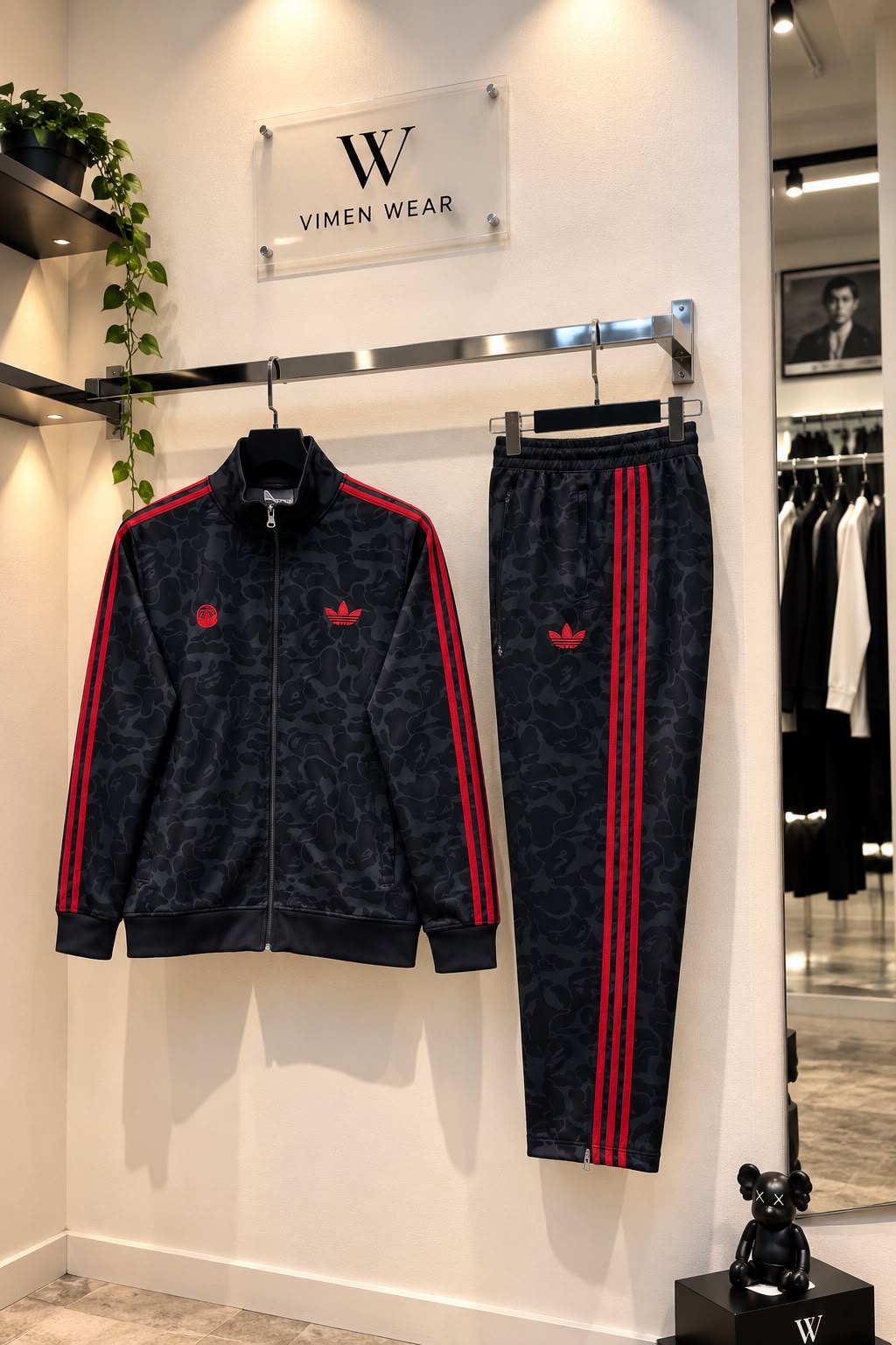 Adidas Siyah Kırmızı İthal Eşofman Takımı