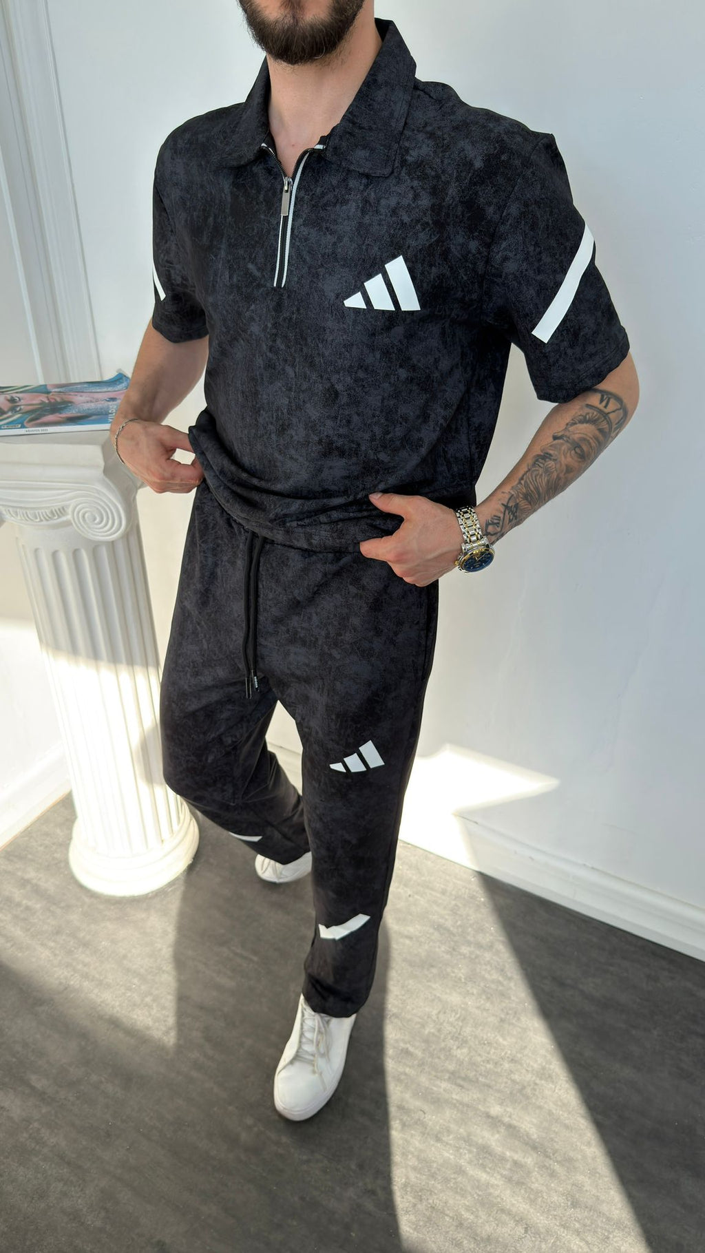 Adidas Siyah İthal Yazlık Eşofman Takımı