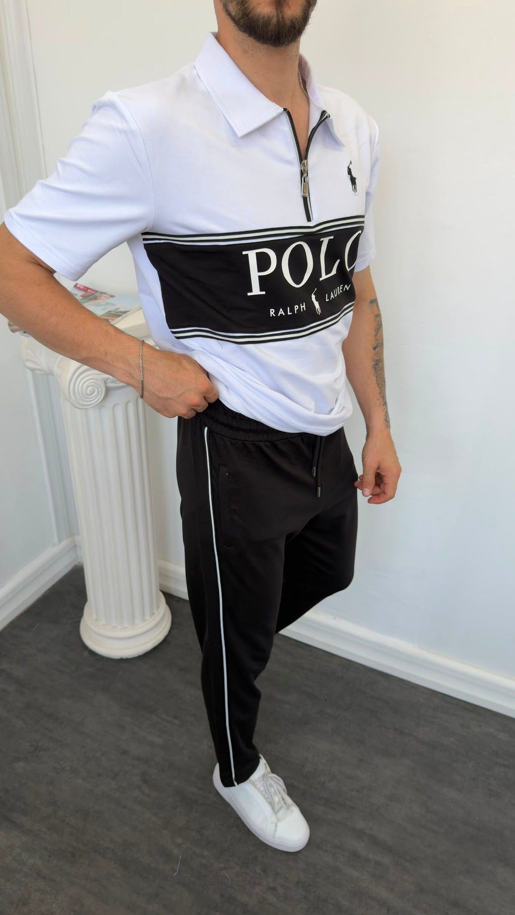 Polo Beyaz İthal Yazlık Eşofman Takımı