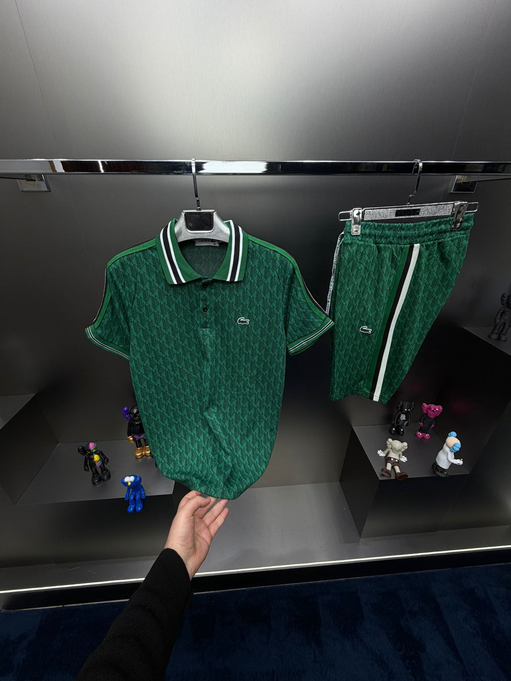 Lacoste Koyu Yeşil İthal Şortlu Eşofman Takımı