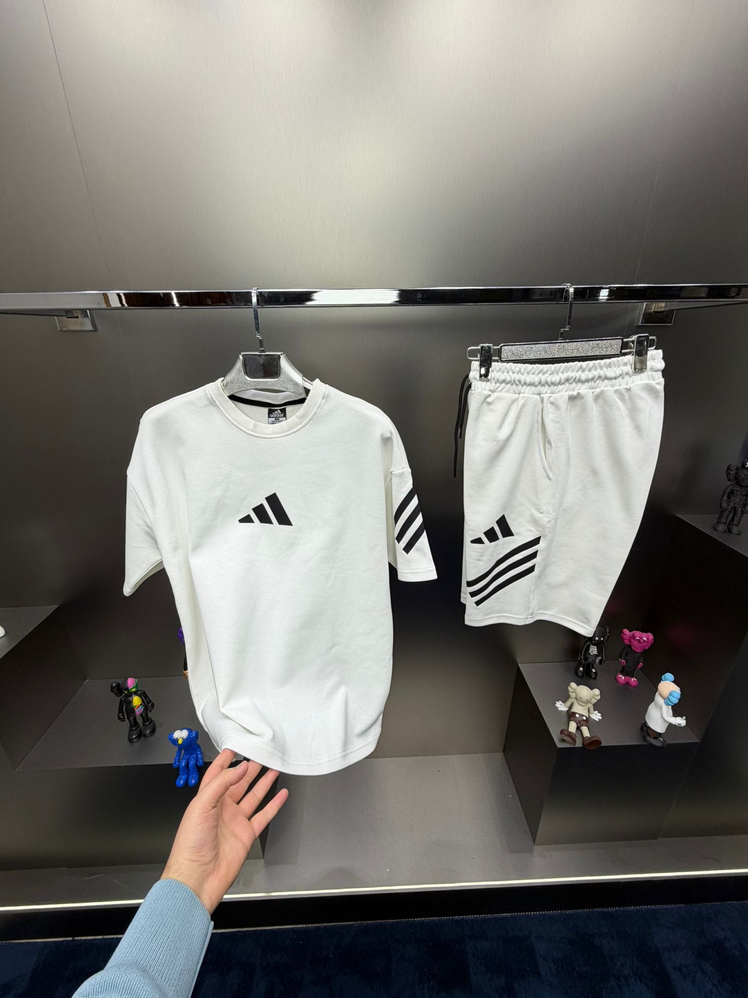 Adidas ZN Beyaz İthal Şortlu Eşofman Takımı