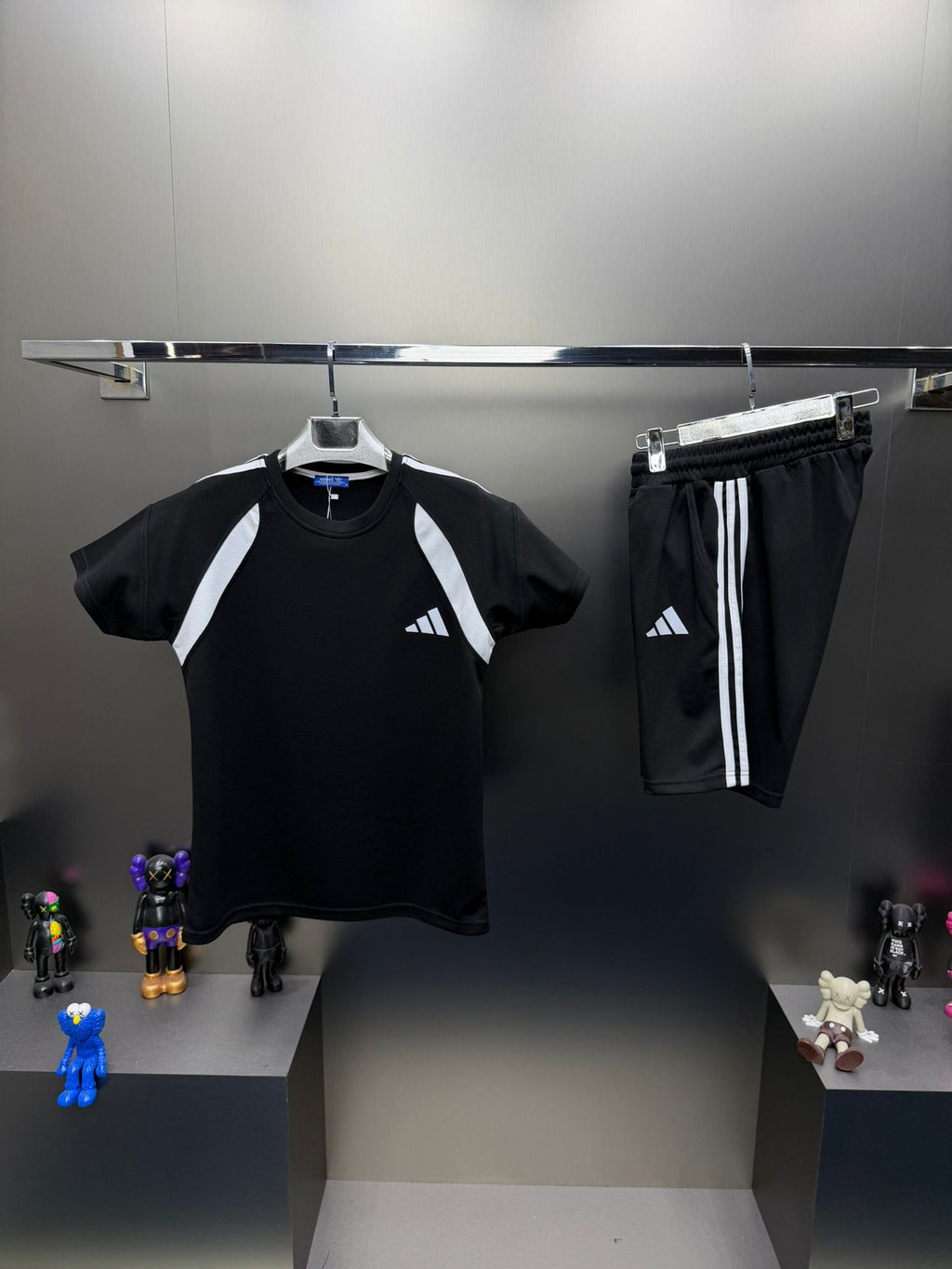 Adidas Siyah İthal Şortlu Eşofman Takımı