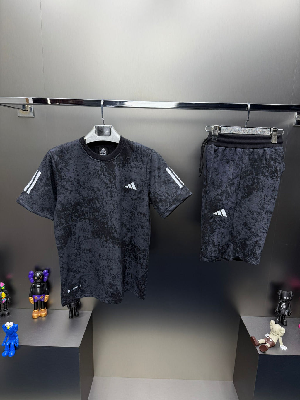 Adidas Gri İthal Şortlu Eşofman Takımı