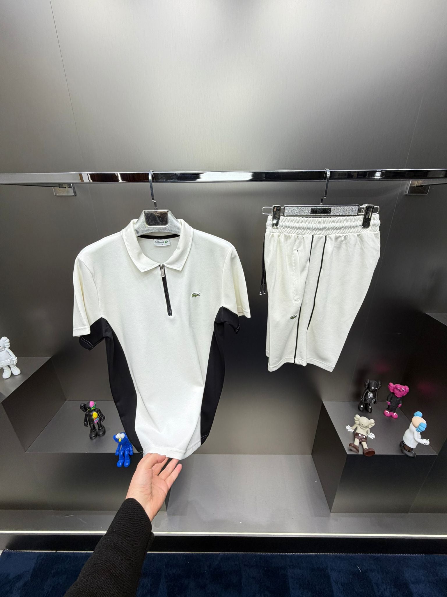 Lacoste Beyaz İthal Şortlu Eşofman Takımı